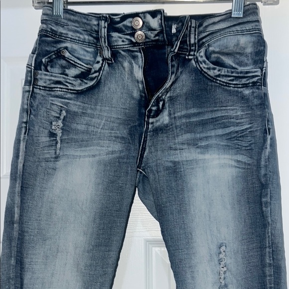 YMI Blue Floral Flare Jeans - Picture 4 of 9